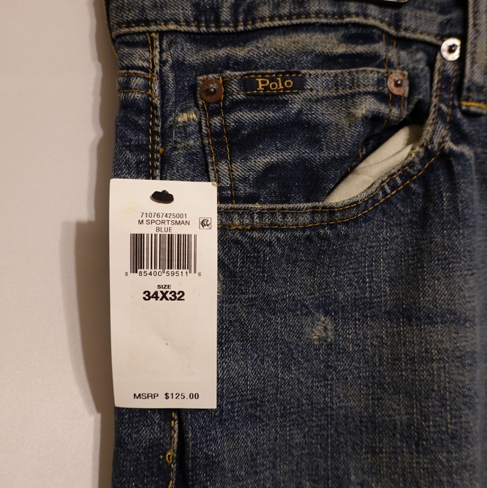 🆕 POLO RALPH LAUREN SLIM STRAIGHT JEANS - Picture 3 of 7